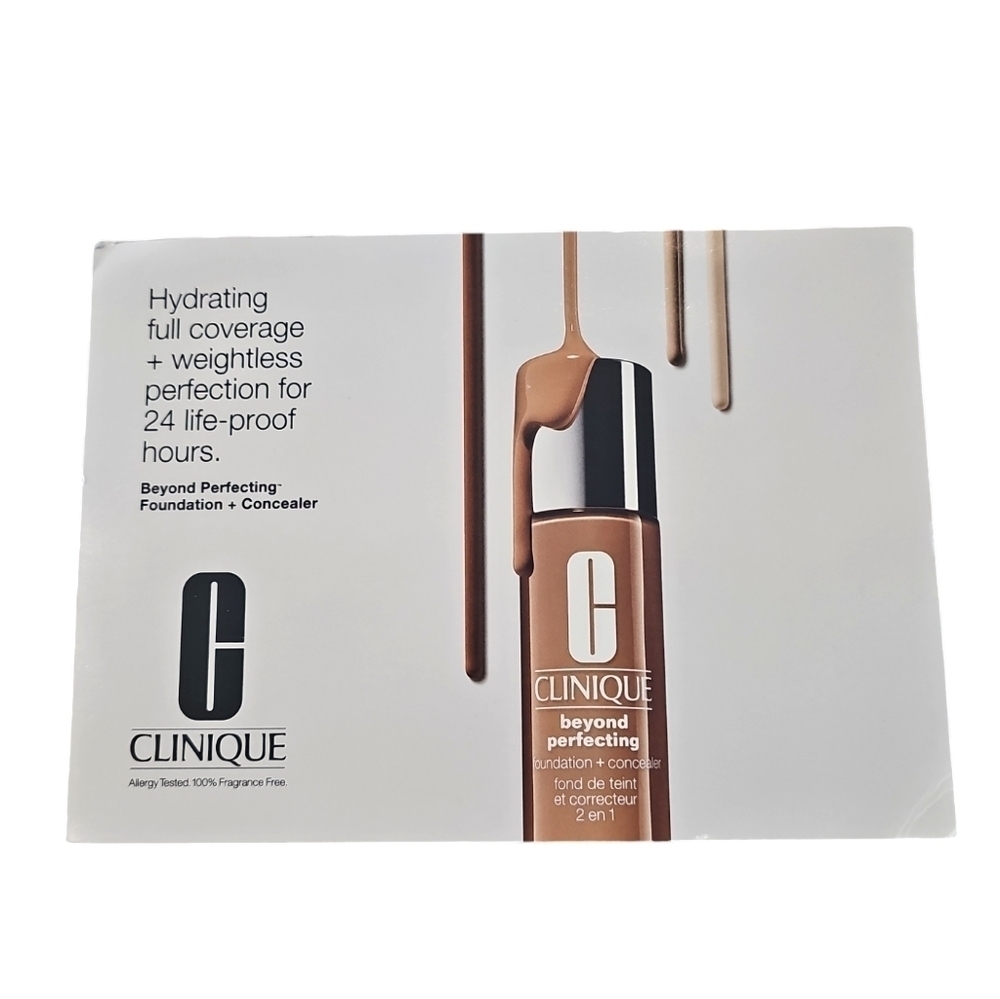 ⚪ FREE ⚪ CLINIQUE BEYOND PERFECTING FOUNDATION + CONCEALER - SAMPLE CARD